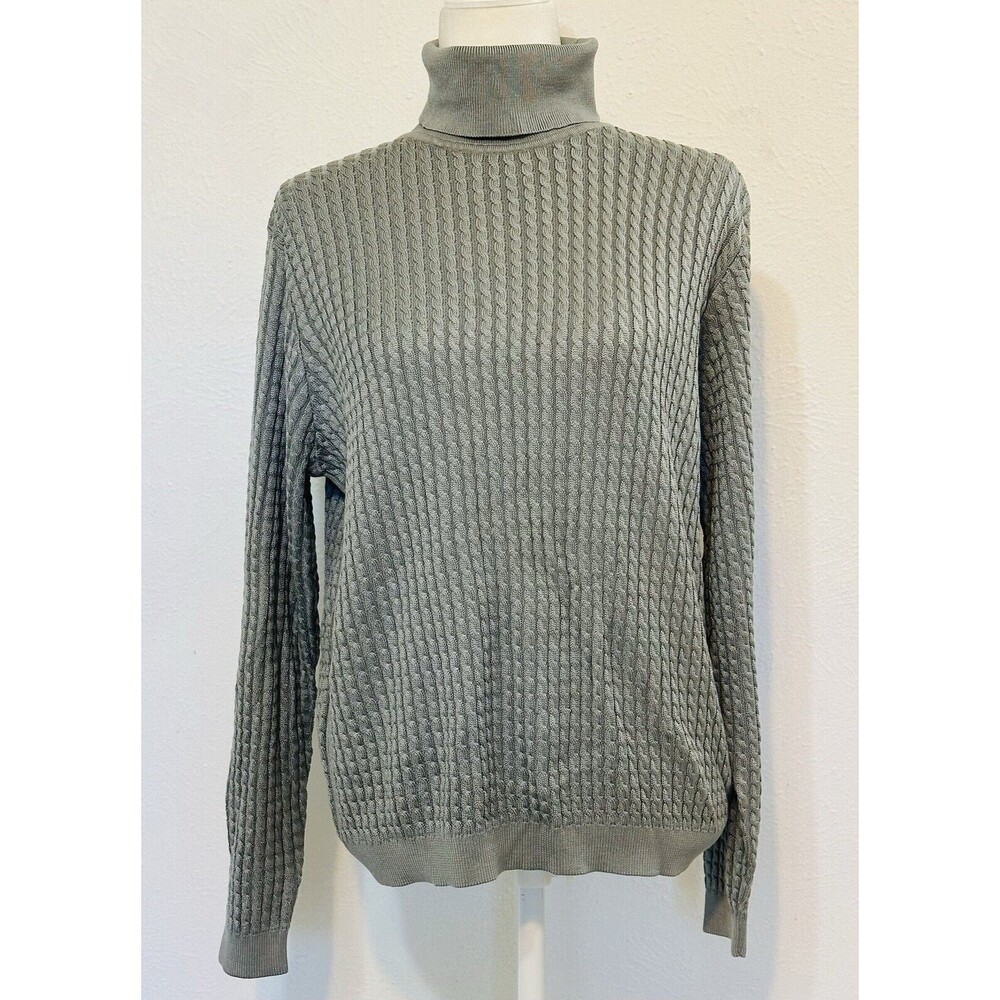 Barry Bricken Woman Size XL Silk Cable Knit Sweater Closet Staple Minimalist